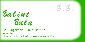 balint bula business card