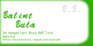 balint bula business card